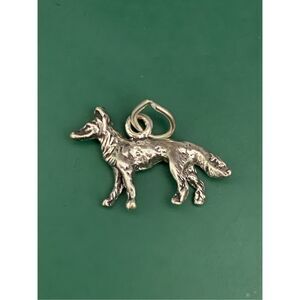 German Shepherd Small Sterling Silver Jewelry Charm #pet